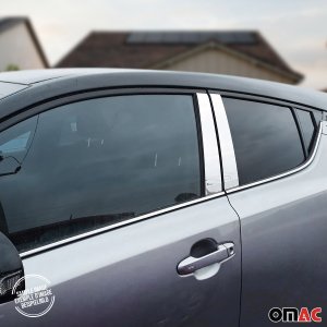 Toyota RAV4 Pillar Trims - Omac - S.Steel - Gloss Silver - 2013-2018